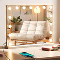 Hollywood Vanity Mirror with Lights, 58×48CM Lighted Makeup Mirror for Desk/Wall Mount with 15 Led Bulbs, 3 Lighting Modes for College Dorm, Bedroom & Dressing Room
