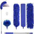 Feather Duster,7 PCS Extendable Duster with Extension Pole Up to 100 Inch, Reusable Bendable Cobweb, Washable Long Duster for Cleaning Ceiling Fan,High Ceiling,Furniture