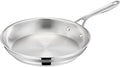 Jamie Oliver by Tefal Cook Smart 24cm Frying Pan, Uncoated Stainless Steel, Riveted Handle, Induction Safe, Thermo-Fusion Base, 90% Recycled Steel E3110455