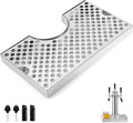 Stainless Steel Drip Tray Beer Tap Drip Tray, Beer Keg Drip Pan with Drain for Beer Towers, Kegerator Drip Tray Easy-Clean Beer Tray for Home Pub, Kitchen, Bar Mini Kegerator Drip Tray
