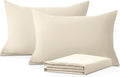 Moonlight Bedding Pillow Cases 2 Pack – Cream Pillowcases Envelope Closure Super Soft Brushed Microfiber Standard House Wife Pillow Covers, (48x74+15cm)