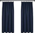 Deconovo Super Soft Curtains Thermal Insulated Pencil Pleat Blackout Curtains for Bedroom 46 x 54 Navy Blue 1 Pair