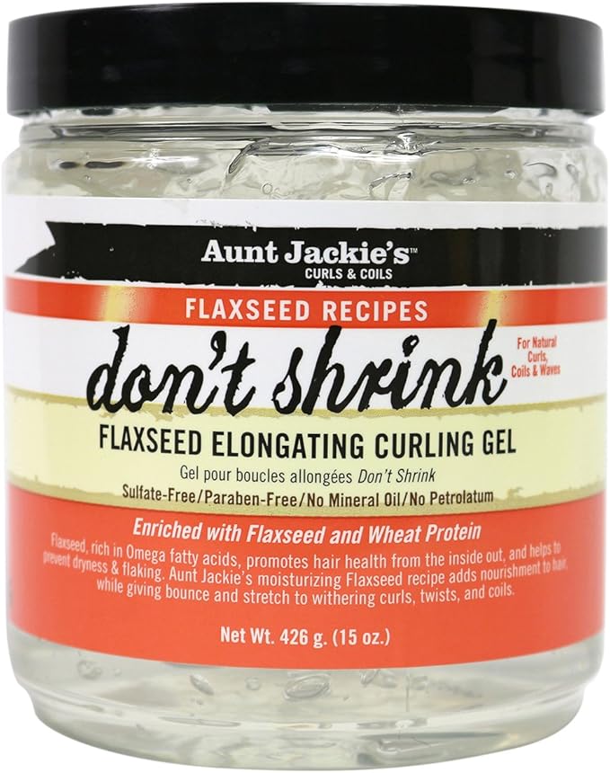 Aunt Jackie's Don't Shrink Flaxseed Elongating Curling Gel, 15 Ounce | ⭐️ Exclusive
