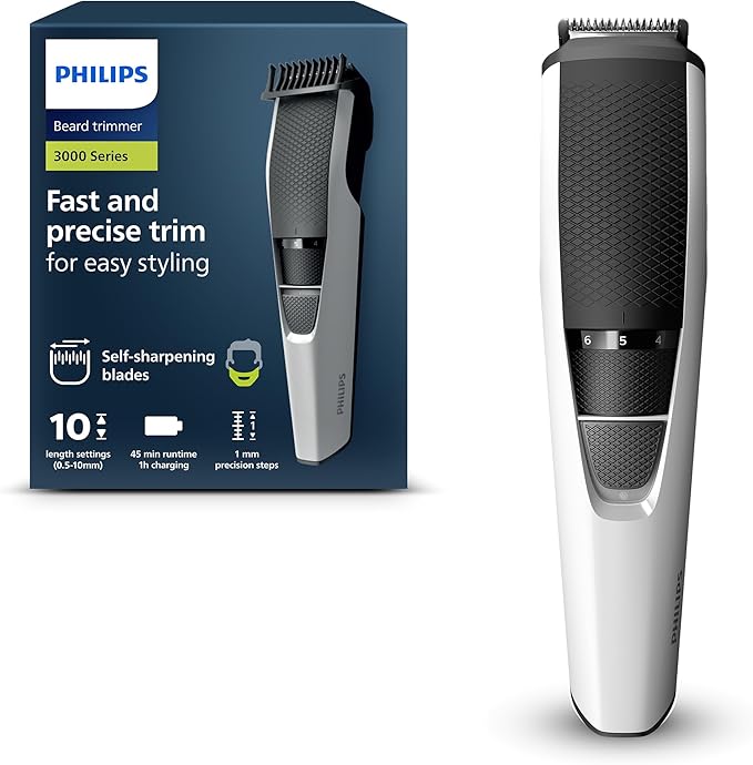 "Philips Beardtrimmer 3000 Series, Beard Trimmer with Lift & Trim Technology (model BT3206/14)"
