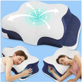 Memory Foam Cervical Support Pillow for Neck and Shoulder Pain - Ergonomic Neck Pillow for Sleeping with Armrest, Adjustable Orthopedic Pillow for Side & Back Sleepers