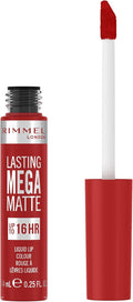 Rimmel London Lasting Mega Matte Liquid Lipstick, Long-Lasting, Hydrating, Vegan Formula - 500 - Fire Starter, 7.4ml