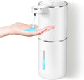 Automatic Liquid Soap Dispenser, 380ml Rechargeable Touchless Wall Mounted Soap Dispenser with 4 Adjustable Levels, IPX5 Waterproof for Kitchen and Bathroom (White)