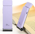 86lux Book Light, Rechargeable Reading Lights for Books in Bed, Ultralight Clip-on LED Bookmark Lamp with 3 Amber Colors & Stepless Dimming for Night Reading for Book Lovers, Kids,Light Lilac