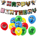 Birthday Balloons, Cartoon birthday party balloon set, 12pcs Balloon, Cute Game Party Balloon, Happy Birthday Banner, baby shower, Balloons For Childs (robot)