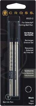 Cross 8523-2 Original Refill for Rollerball Gel Ink Cartridges, Compatible with a variety of Cross Rollerball Gel Pens, Black, (Pack of 2)