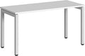 Steelcase Ottima Portico Fixed Height Home Office Desk with Melamine Snow Top and Stainless Steel Snow Frame, Easy Assembly
