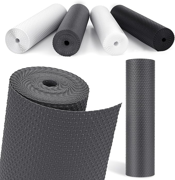 Drawer Liners, Waterproof Shelf Liner, Anti-Slip Non-Adhesive BPA Free Kitchen Cupboard Cabinet Liner Refridge Fridge Mats Sink Protector Strong Durable for Home (Grey/30cm x 610cm)