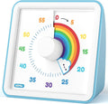 LIORQUE Visual Timer for Kids, 60 Minute Visual Countdown Timer for Classroom Teaching Cooking, Kids Time Management Tools with Silent Operation & Rainbow Pattern Design