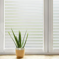 DOWELL Window Film Privacy Film for Glass Windows 44.5x200cm, Frosted Stripe Pattern Sticker Static Cling, Opaque Self Adhesive Glass Vinyl Decorative Covering Office Bathroom Home Temporary Blinds