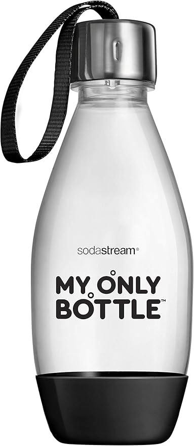 SodaStream My Only Bottle 500 ml Reusable BPA Water Bottle for Carbonating, Dishwasher Safe and UV Resistant Multi Use - Black