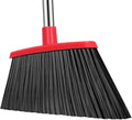 Heavy Duty Broom, 55 Inch Long Handle Outdoor Large Angle Brooms, Commercial Broom for Sweeping Indoor, for Home Garage Kitchen Office Courtyard Lobby Patio Lawn Concrete, Black Red