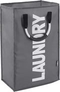 DOKEHOM 50L Collapsible Washing Laundry Basket Bag for Bedroom, Fabric (Dark Grey)