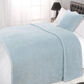 Dreamscene Fleece Blanket Bed Throw King Size, Soft Cosy Warm Honeycomb Waffle Mink Throws for Sofas Bed Settee Fluffy Faux Fur Blanket Large Sofa Throw, Duck Egg Blue - 200 x 240cm