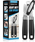 Tin Opener Can Opener Manual Multifunctional Heavy Duty with Magnet Lift [Ergonomic Curved Handle Grip] Stainless Steel, Non-Slip, Arthritis-Friendly, Handheld Tool for Seniors, Kitchen Essentials