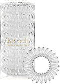 Kitsch Spiral Hair Ties for Women, Coil Hair Tie for Thick Hair, No Crease Hair Tie, No Damage, Hair Coils & Phone Cord Hair Ties for Thin Hair, 8pcs (Transparent)