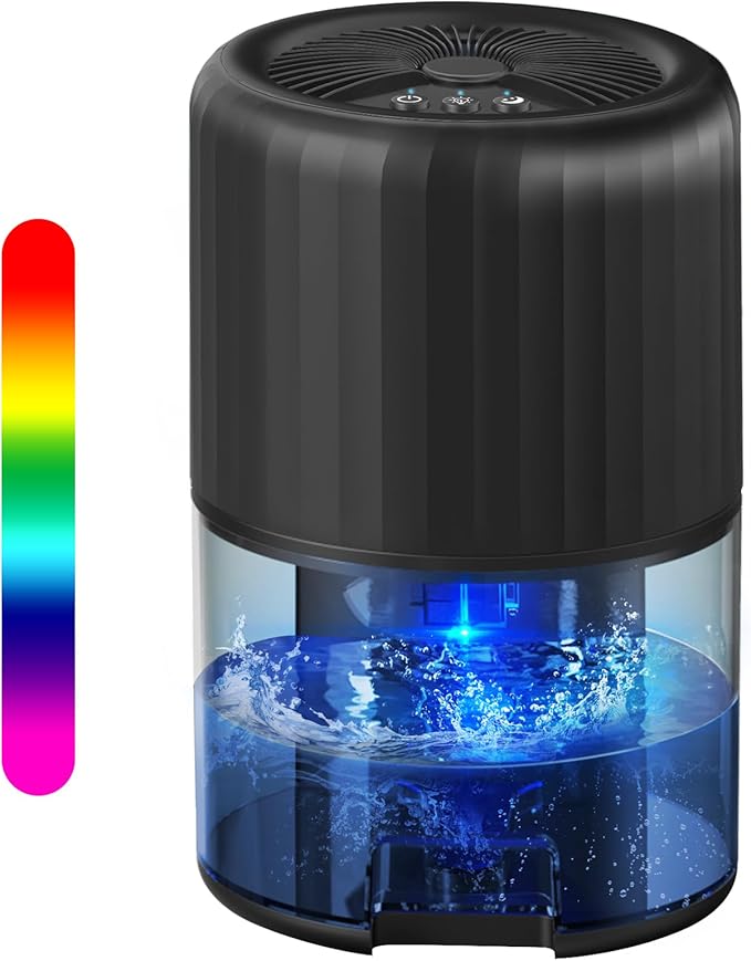 Dehumidifiers for Home,Dehumidifier for Bedroom with Auto Defrost Function, 2200ML Capacity, 2 Working Modes, Smart Auto-Off, Quiet Small Dehumidifier for Bathroom,Basement,Kitchen,Wardrobe - Black
