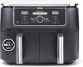 Ninja Foodi MAX Dual Zone Digital AirFryer, 2 Drawers, 9.5L, 6-in-1, Uses No Oil, Air Fry, Max Crisp, Roast, Bake, Reheat, Dehydrate, Cook 8 Portions, Non-Stick Dishwasher Safe Baskets, Black AF400UK