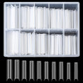 200 Pcs Clear Acrylic Extra Long Straight Square Nail Tips, C Curve Full Cover Acrylic Fake Artificial False Nail Tips for Salons & DIY Nail Art