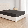 Amazon Basics Bedding Soft Microfibre Single Fitted Sheet with 12 inch (30 cm) Deep Pocket, 90 x 190 cm, Black