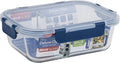 Décor Deluxe Clips Glass Food Storage Container with Split Compartments, BPA-Free Airtight & Leakproof Lid Storage Container, Dishwasher, Freezer & Microwave Safe, Odour Resistant Glass Jar, 980ml