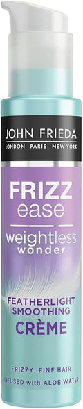 John Frieda Frizz Ease Weightless Wonder Featherlight Smoothing Creme for Frizzy, Fine Hair with Aloe Water, Frizz Control for Thin, Fine Hair, 100 ml