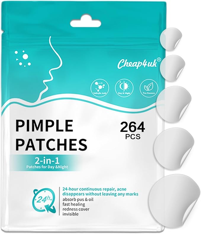 Pimple Patches Spot Patches Pimple Patch Hydrocolloid Treatment Invisible Blemish Stickers Dots Spots Acne Patch Effectively Calms & Relieves Acne(264 pcs)