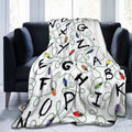 Throw Blanket, Luxury Cozy Fleece Blanket, Warm Super Soft Comfort Lightweight Flannel Fleece Blanket 50" x 40", Stranger Letter Things White