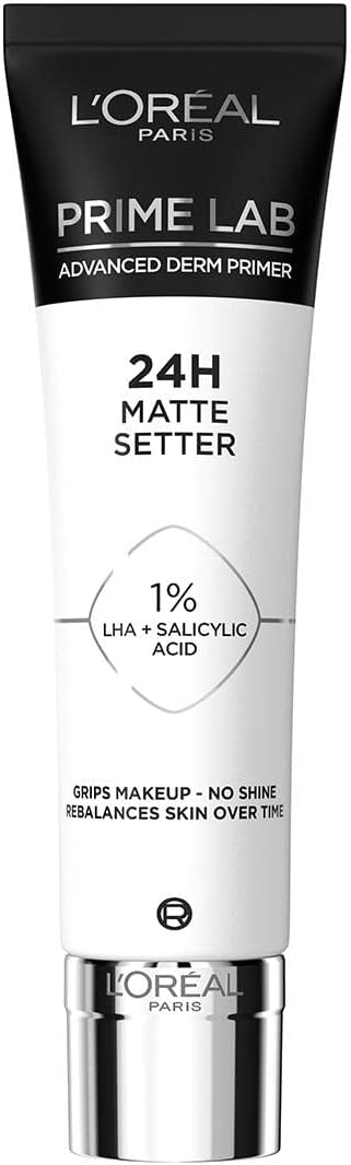 L'Oréal Paris Matte Setter Primer, Matte Finish, Extends Makeup Wear, Advanced Derm Primer, Grips Makeup, No Shine, Prime Lab, 30ml