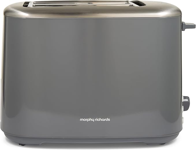 Morphy Richards Equip 2 Slice Toaster, Defrost and Reheat, Browning Controls, Variable Wide Slots, Removable Crumb Tray, Stainless Steel, 800W, Grey, 222068