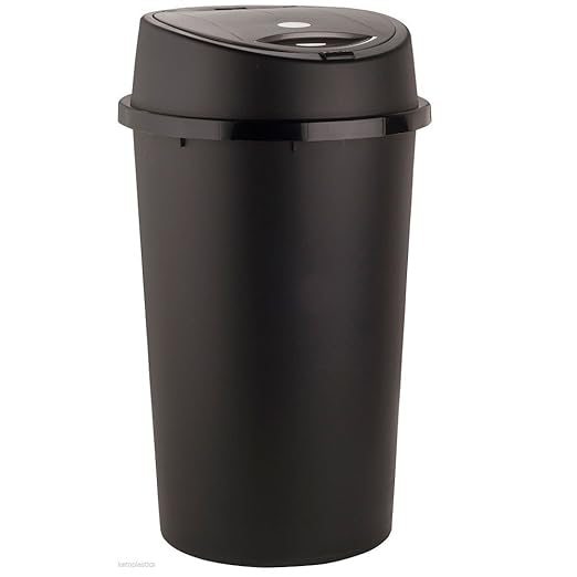 Tontarelli 45 Litre Black Touch Bin Colour Bin for Home Garden Office School Kitchen Bathroom.