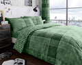 GC GAVENO CAVAILIA Checked Bedding Double Bed Set - Hypoallergenic Reversible Duvet Cover With Pillowcases - Comforter Cover Duvet Sets (200x200 cm) - Green