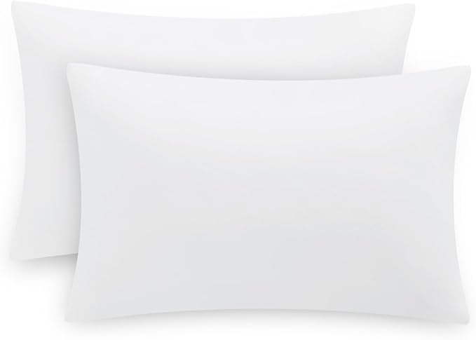 Aisbo White Pillow Cases 2 Pack - Standard Plain Pillowcases Set of 2, Soft Microfiber Pillow Cover with Envelope Closure 50x75 cm