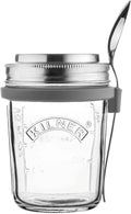 Kilner 0.35 Litre Breakfast Jar Set with Stainless Steel Spoon and Measuring Lid Perfect for Overnight Oats, Yogurt, Smoothie Bowls, Granola, Chia Pudding