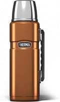 Thermos - Stainless King Copper Travel Flask (1.2L) - Premium Leak Proof Insulated Tea & Coffee Flask for Hot & Cold Drinks, Built-in Cup, Twist-Pour Stopper, BPA-Free, Durable Steel