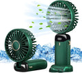 Jsdoin Hand Held Fan,Portable Handheld USB Rechargeable Fans with 5 Speeds,Battery Operated Mini Fan Foldable Desk Desktop Fans with LED Display for Home Office Bedroom Outdoor Travel (Green)