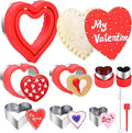 Heart Cookie Cutter, 10 Pcs Valentines Day Heart Cookie Cutter Set, Heart Shaped Sandwiches Biscuits Cookie Cutters for Anniversary, Wedding, Holiday Parties