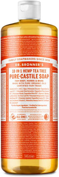 Dr Bronner's 18-in-1 Pure Castile Liquid Soap, Made with Organic Oils, Used for Face, Body, Hair, Laundry, Pets and Dishes, Certified Fair Trade & Vegan Friendly, 946ml Recycled Bottle