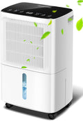 Dehumidifiers for Home Damp, Compressor Dehumidifier with Humidity Display&Control, Ultra Quiet, 24 Hour Timer, Water Tank & Drainage Hose, Ideal for Home/Basement/Office Damp, Laundry Drying