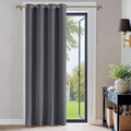 PONY DANCE Blackout Curtain with Eyelet - Grey 52 x 84 Inch Long Door Curtain for Bedroom Thermal Insulated Soundsproof Privacy Single Drape for Living Room, 1 Panel, Gray