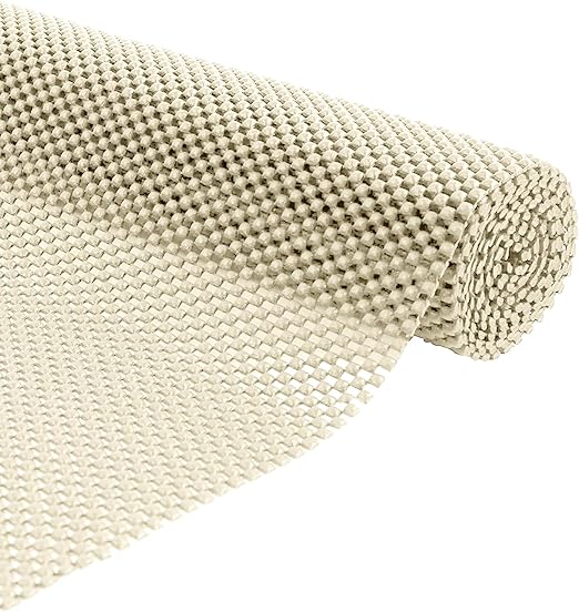 Non Slip Mat 150x30cm – Multipurpose Anti Slip Matting Roll for Rugs, Car Dashboards, Vans, Drawers & Shelves – Washable, Waterproof, Cut-to-Size Underlay for Home & Office (Cream White)[Energy Class A+++]