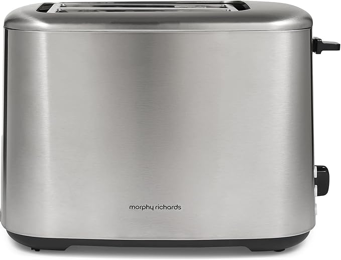 Morphy Richards Equip 2 Slice Toaster, Defrost and Reheat, Browning Controls, Variable Wide Slots, Removable Crumb Tray, 800W, Stainless Steel, 222067, Brushed