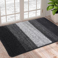 Homaxy Door Mats Indoor, Machine Washable Soft Doormats, Dirt Trapper Super Absorbent Entrance Rug, Non-slip Floor Mats For Inside, Front Back Door, Pets and Dogs (43 X 76 cm, Black)