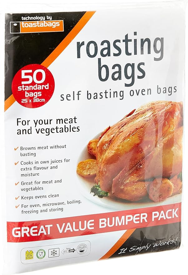 Toastabags Standard Roasting Bags, Transparent, 25 x 38 cm, Pack of 50