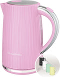 Russell Hobbs Electric Kettle (Hot Water, Tea or Coffee, 1.7L, Push to open lid, Perfect pour spout, Removable washable filter, Illuminated switch, Chrome accents, Raspberry, 3000W) Eden 27362