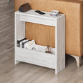 Side Table with Magazine Rack for Living Room and Office - Many Colour Options - Side/End Table - 55 x 20 x 60cm (Ancient White)